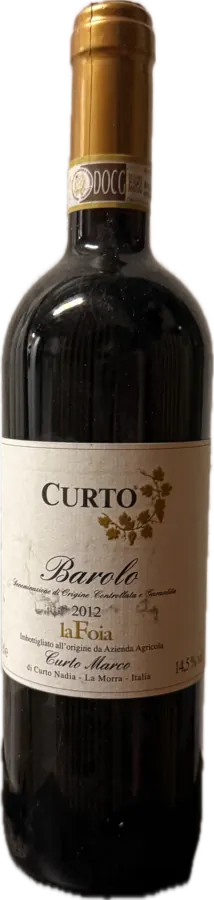 Flasche Curto Marco, Barolo la Foia, 2012