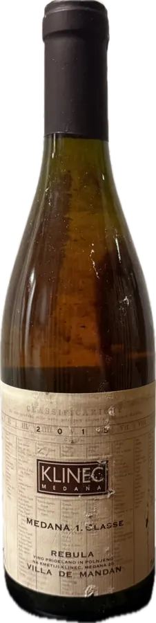Flasche Klinec, Medana 1. Classe Rebula, Villa de Mandan, 2015